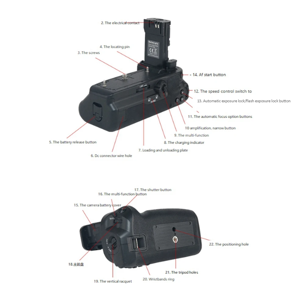 A41Z-1 PCS BG-R10 Grip Replacement Black For Canon EOS R5 R5C R6 SLR Camera Vertical Shooting Grip