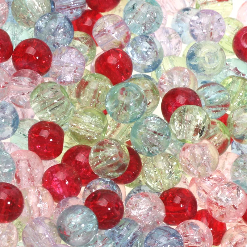 6mm 100pcs 7Color Round Crash Crystal Czech Cracked Glass Beads For Jewelry Making Bracelets Necklaces Earrings Customized Craft