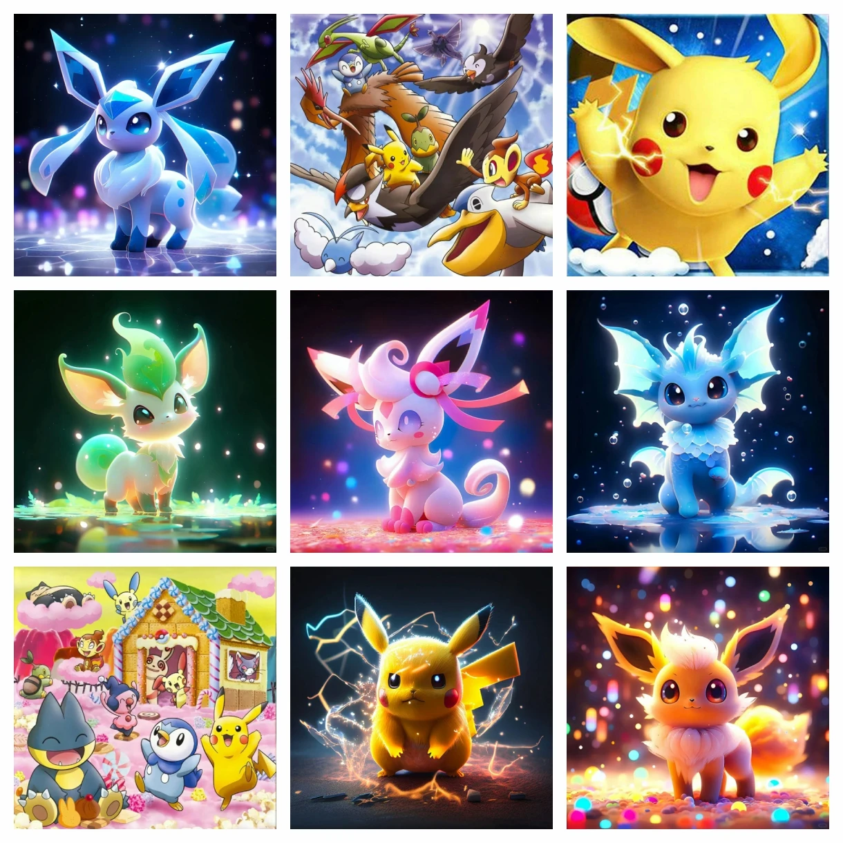 Neue Pikachu Nette Cartoon Eevee 5D DIY Diamant Malerei Pokemon Bilder Kits Stickerei Mosaik Kreuz Stich Wohnkultur Kinder Geschenk