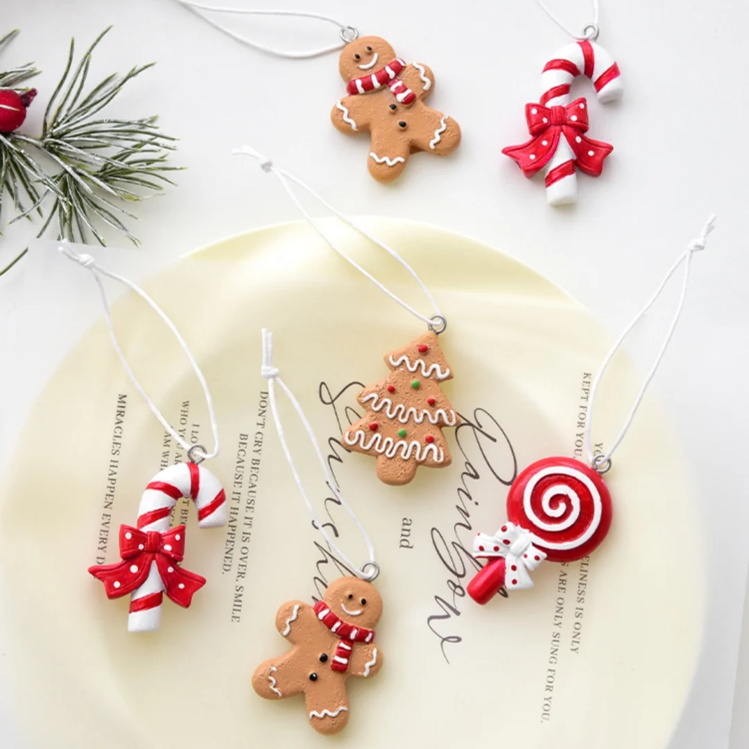 Candy Cane Gingerbread Man Ornaments Xmas Tree Hanging Pendant Christmas Decorations for Home 2026 New Year Gift Navidad Noel - Image 3