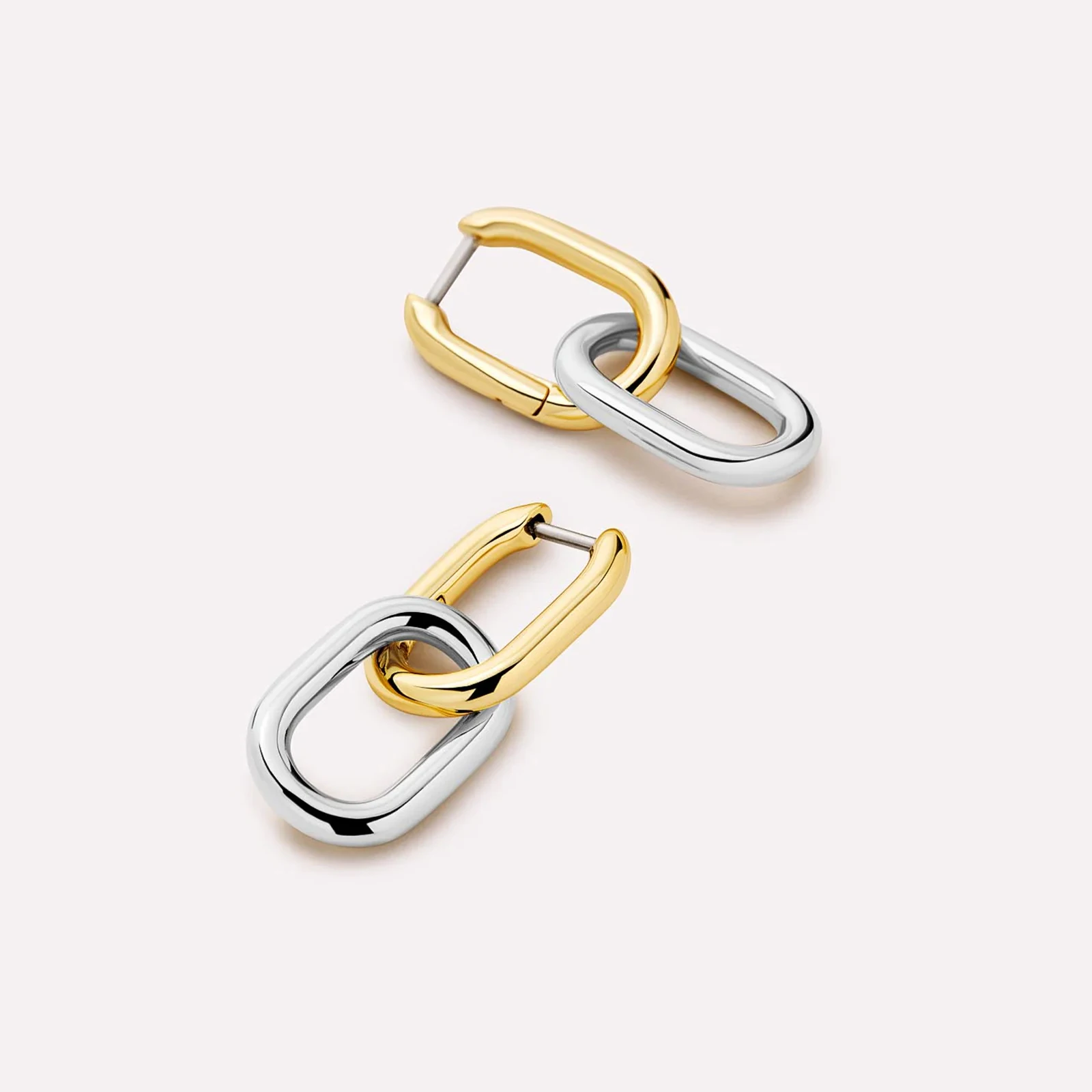 Women's 925 Sterling Silver Gold Irregular Circle Hoop Earrings