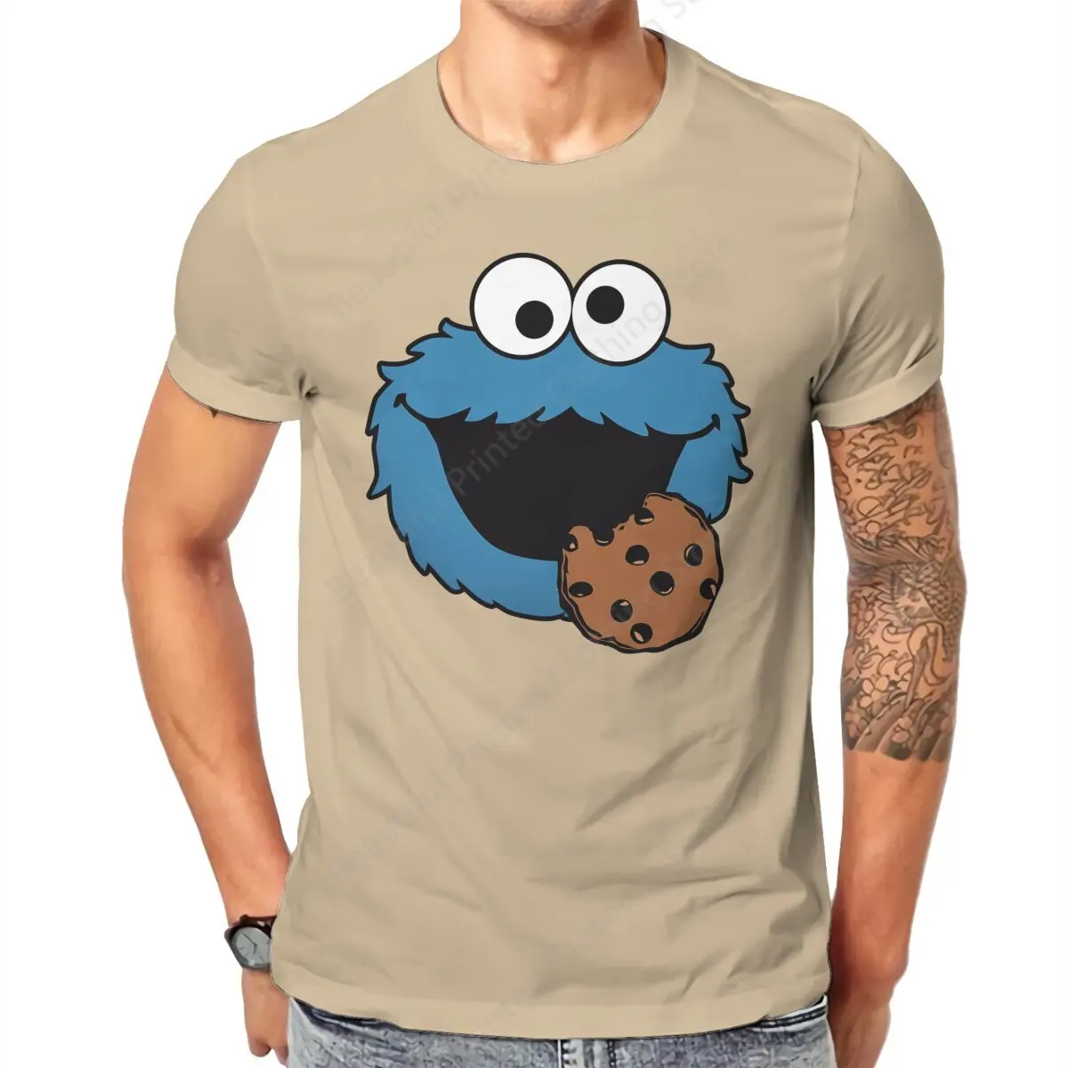 100% Cotton  T-shirt Sesame Streets 80s TV Series Print Cool Men's Women's T-Shirts Streetwear Basic Top Trend Fun Versatile