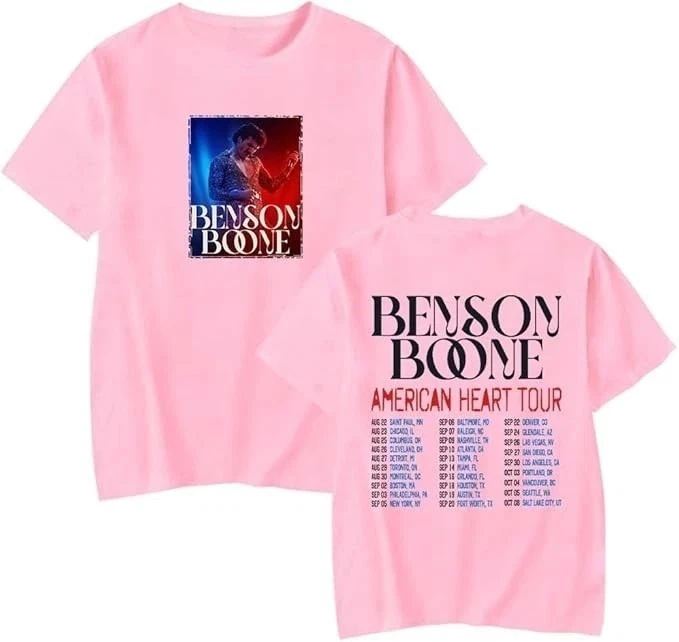 

Новая футболка унисекс Benson Boone American Heart Tour 2025 года, S-4XL, высококачественный роскошный топ для мужчин и женщин Y2k