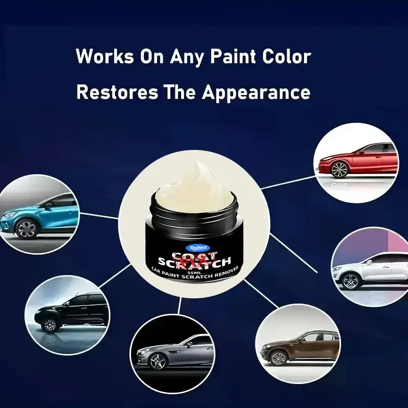 شمع إصلاح خدوش السيارة 55 جرام - مزيل خدوش الطلاء العالمي والدوامة، معجون تلميع مرمم للصيانة الخارجية للمركبة