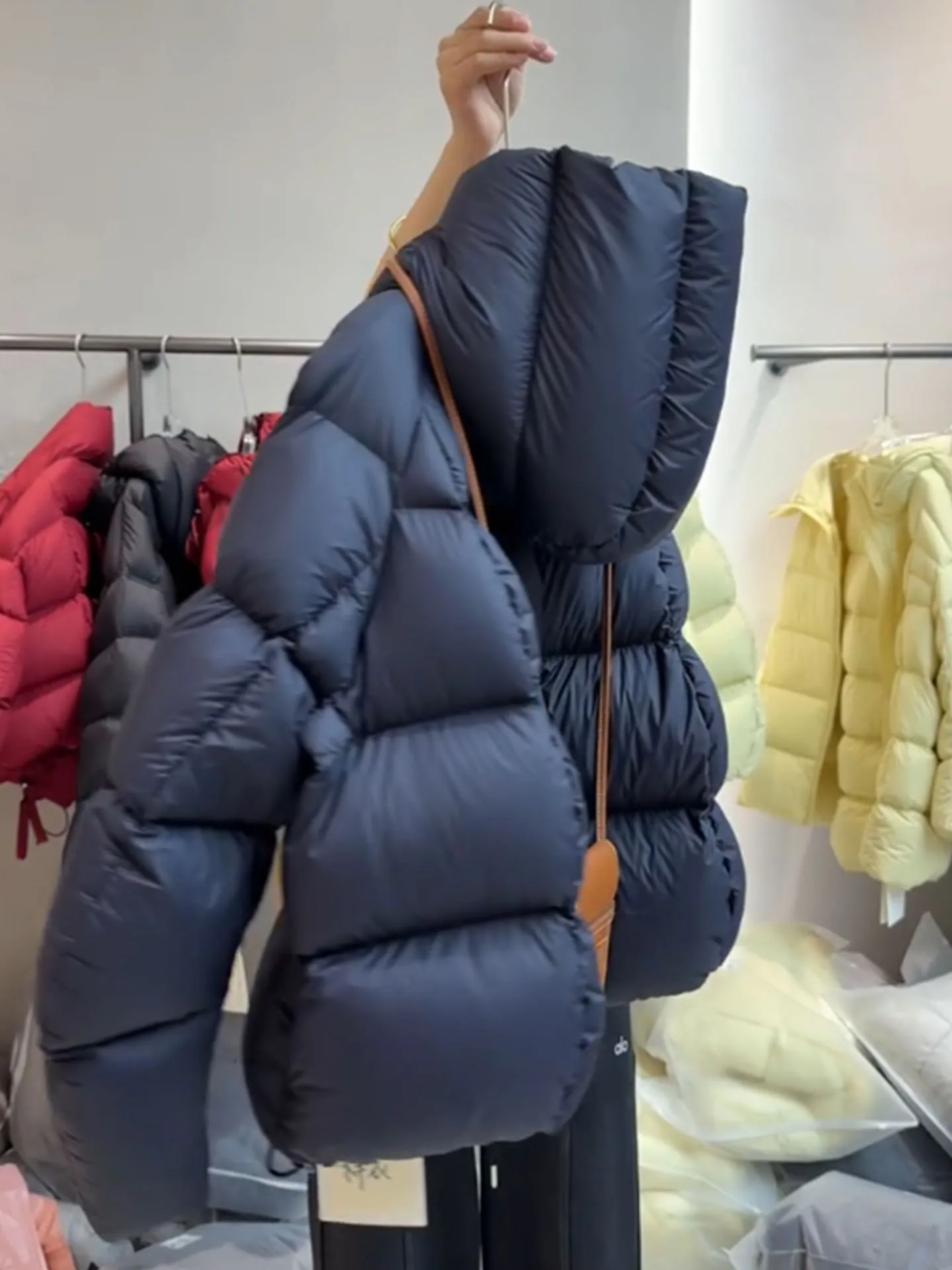 Sle coreano feminino ort Thiened inverno para baixo Jaet gola quente Bla Du casaco de penas cintura alta longo Sve poliéster...