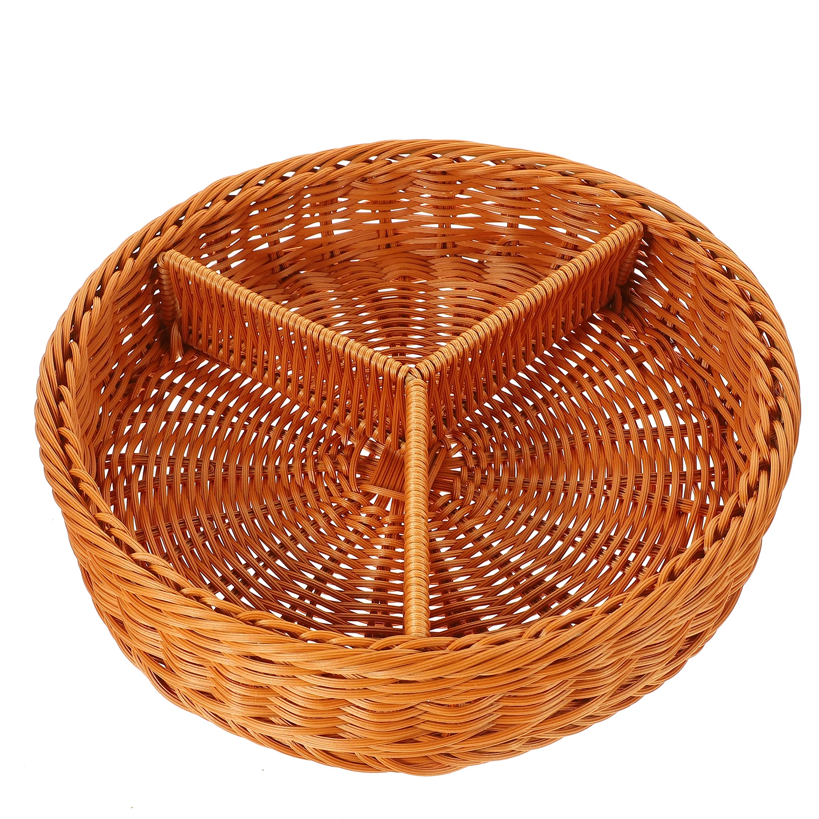 

Multi Grid Fruit Basket Desktop Bread Serving Tray Light Brown PP Material Storage Tray Bread Holder Kitchen Accessories