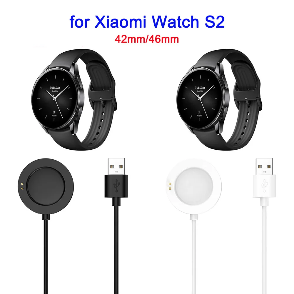 Kabel pengisi daya untuk Xiaomi Watch 2/ S2/S3, kabel USB cepat magnetik jam tangan magnetik portabel 2 Pro hitam putih 3,3 kaki