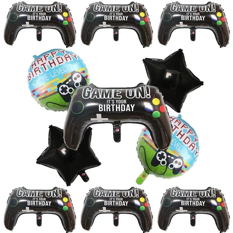 Video Game Controller Aluminum Film Balloon Gamepad Handle Balloon Suitable For Gamer Themed Party Decorate Birthday Party Decor