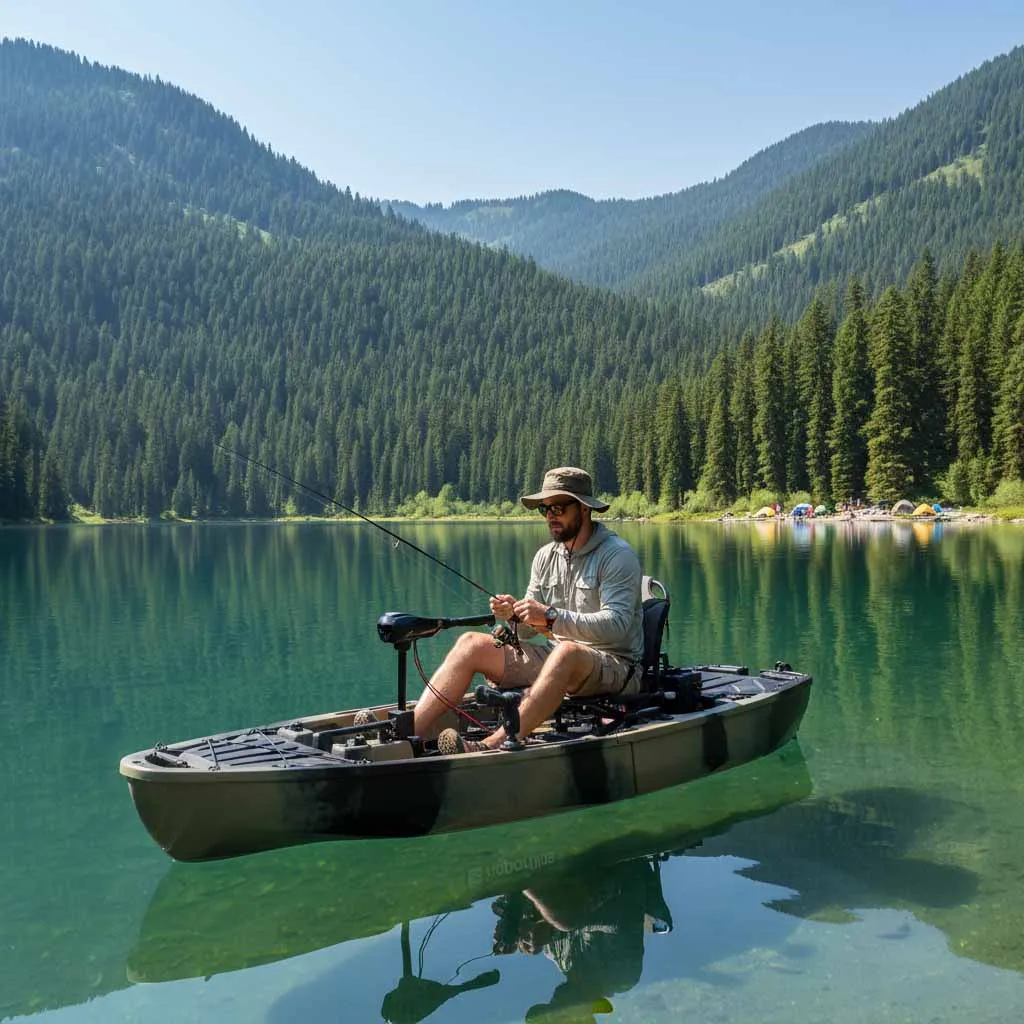 Modular Tandem Kayak, 14ft 2-Person Double Seats, Sectional HDPE Sea Hull, Dual Pedal Drive System, for Lake River Ocean Angling