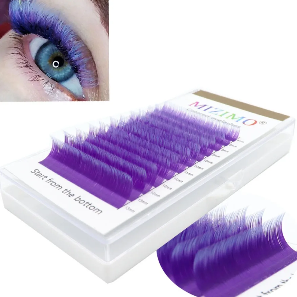 

12 rows/set Simulation C/D False Lashes 8-13mm Mink Lashes Individual Colored Lashes Makeup Fluffy Faux eyelash extensions Daily