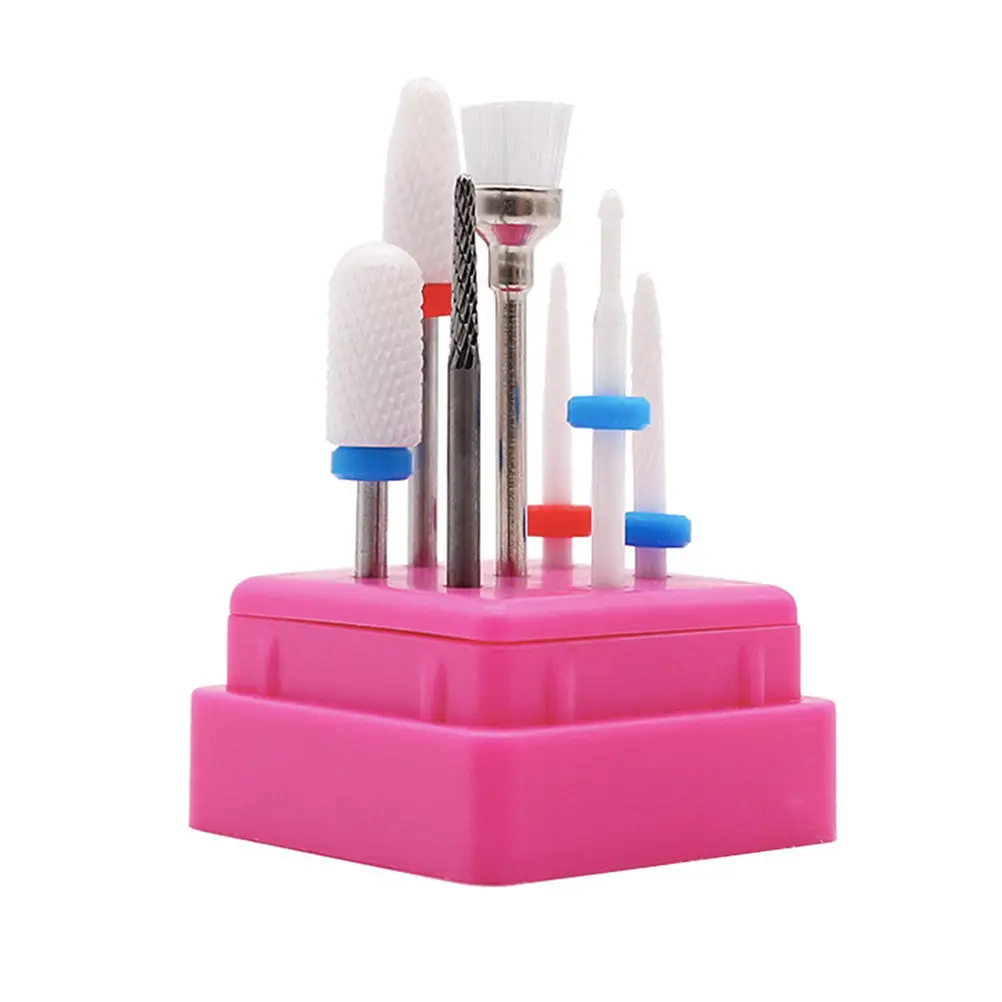 

1Set 7 Types Ceramics Nail Drill Bits Multifunction Pedicure Manicure Tool Kit for Natural Acrylic Nails Cuticle Removal