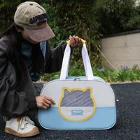 Wear-resistant Breathable Cat Backpack Lightweight Large Capacity Pet Backpack Visible Foldable Dog Carrier Bag Puppy