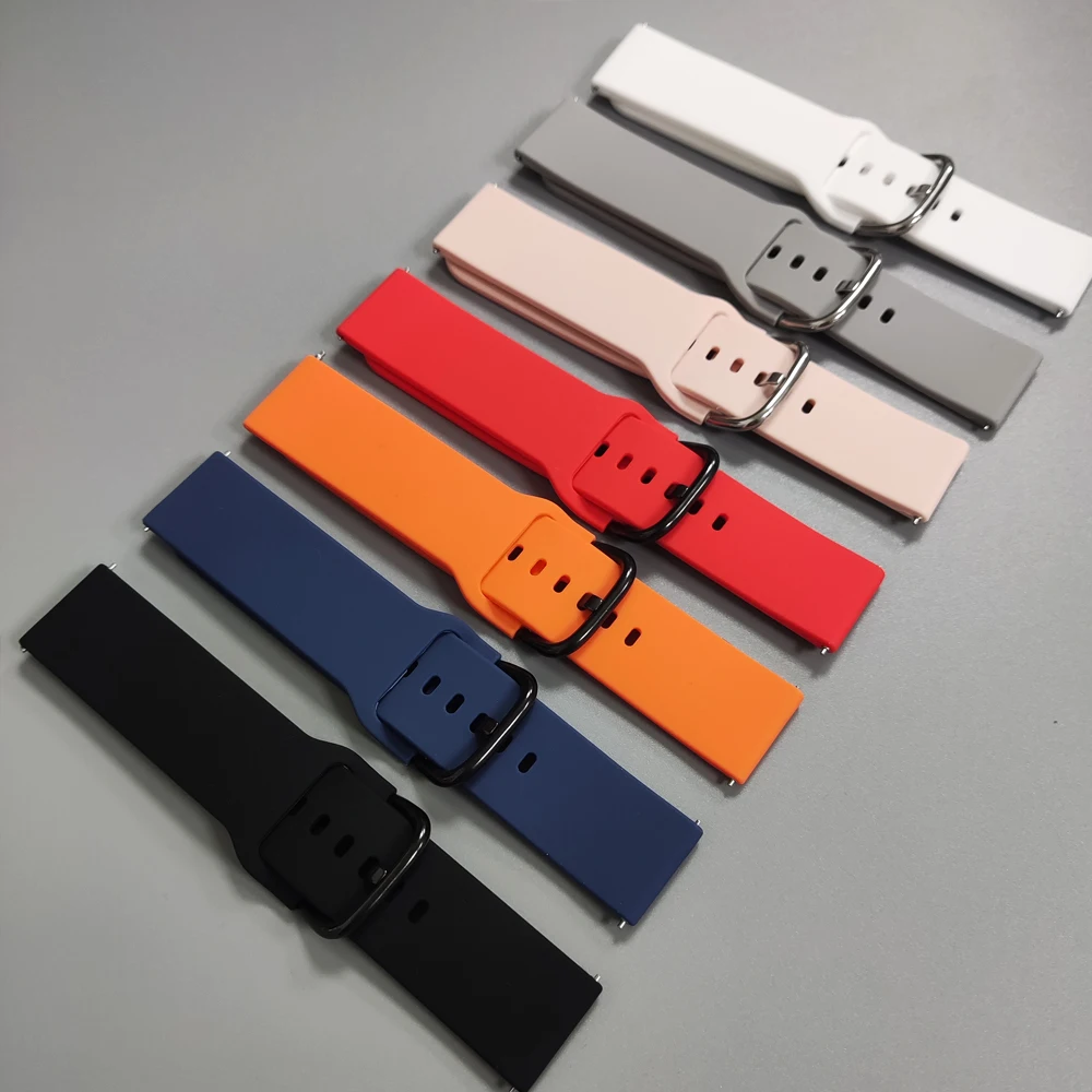 20 22mm Silicone Strap For Huami Amazfit BALANCE 2 Sport Bracelet Amazfit Bip6 GTR 4 2e 47mm GTR3 Pro/GTS 3 2e GTS 4 2 mini Band