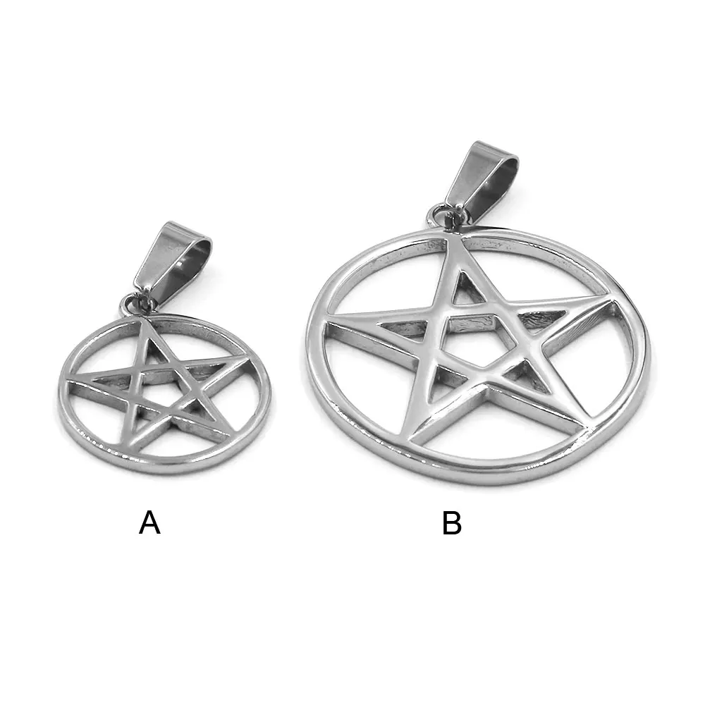 Classic Pentagram Shield Pendant Necklace Stainless Steel Charm Jewelry Fashion Star Biker Men Pendant SWP0298SL