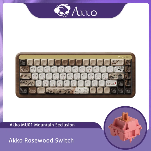 Akko MU01 Mountain Seclusion Wooden Mechanical Keyboard RGB Hot