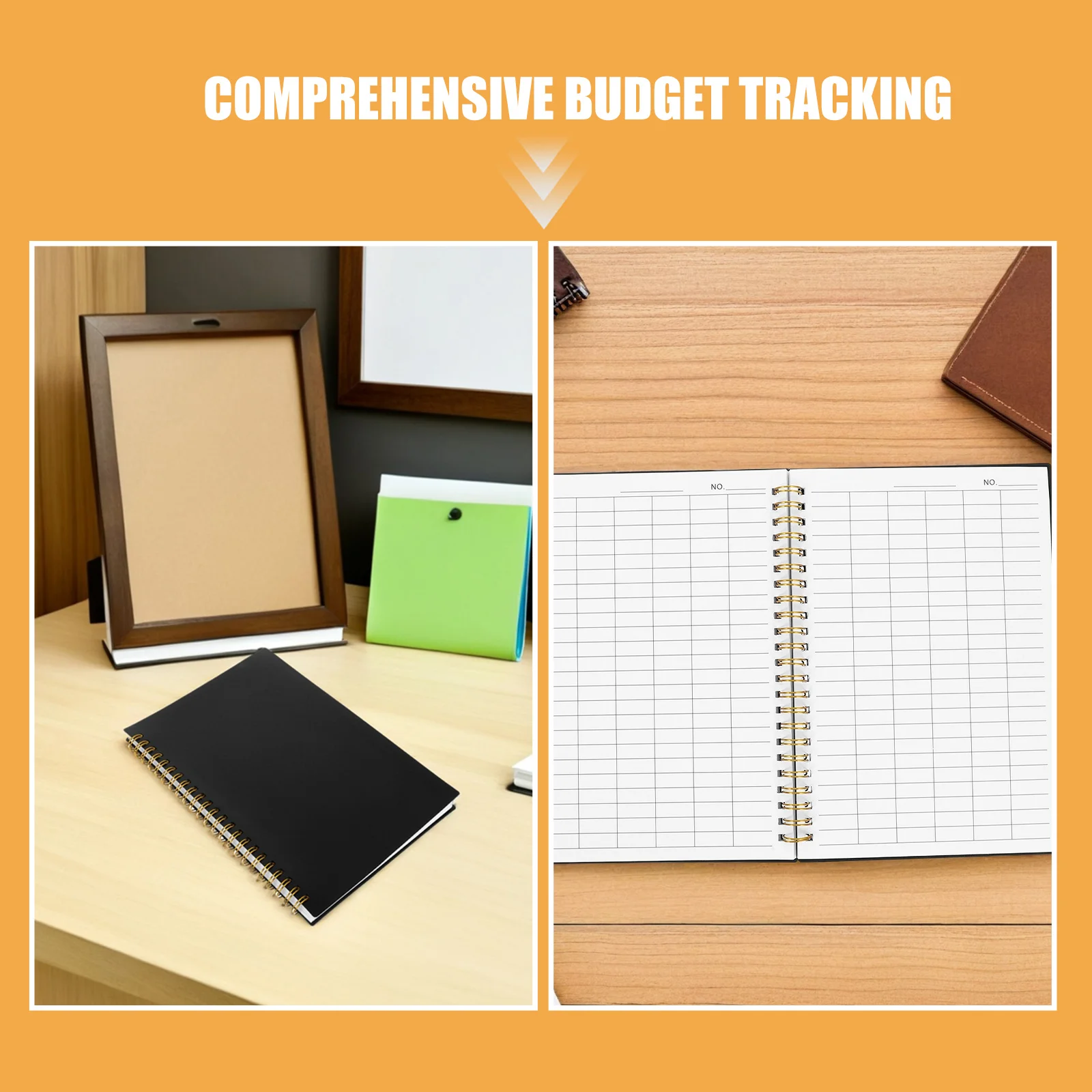 2 قطعة كتاب دفتر الأستاذ المسطر الأفقي فارغة جرد سجل دفتر قوي التوأم سلك ملزمة إدارة الميزانية كتاب للأعمال