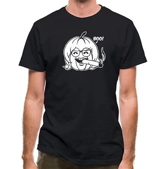 Camiseta divertida con dibujo de Jimmy Savile Boo Pumpkin Lady Cigar, camiseta gráfica de Halloween para hombres y mujeres, camisetas informales de algodón de manga corta