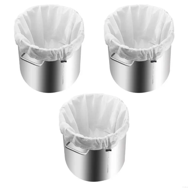 3Pcs Drawstring Straining Brew Bag Teas Coffee Juice Filter Net Fine Mesh Strainer Bags For Brewing, Straining, Filtering