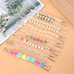 2024 New 2Pcs Hole Shoes Charms Chain Shoe DIY Crystal Pearl Decoration Pendant Buckle for Gift Shoelace Accessories