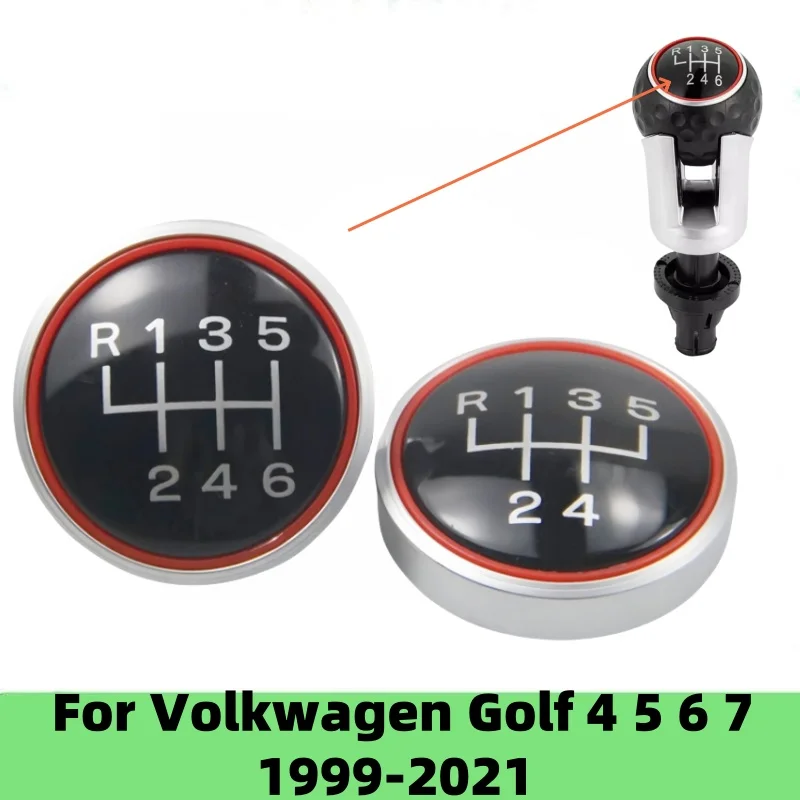 5/6 Speed Gear Shift Knob Top Number Badge Cap Cover For VW Volkswagen Golf 3 GTI R32 Jetta MK3 MK4 Golf 5 6 7 GIT GTD