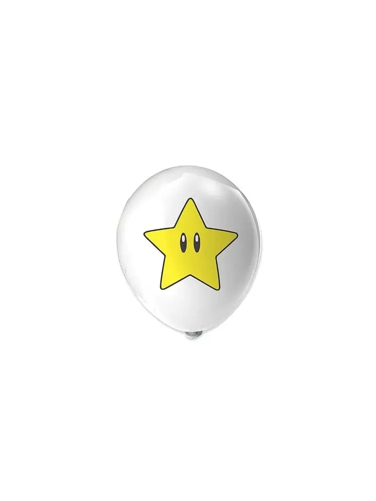Marioed Game Gold Star Eye Ballon Rond en Latex 12 Pouces, Décoration de ixd'Anniversaire pour Garçon, Fournitures de Mise en Scène DIY, 12 Pièces