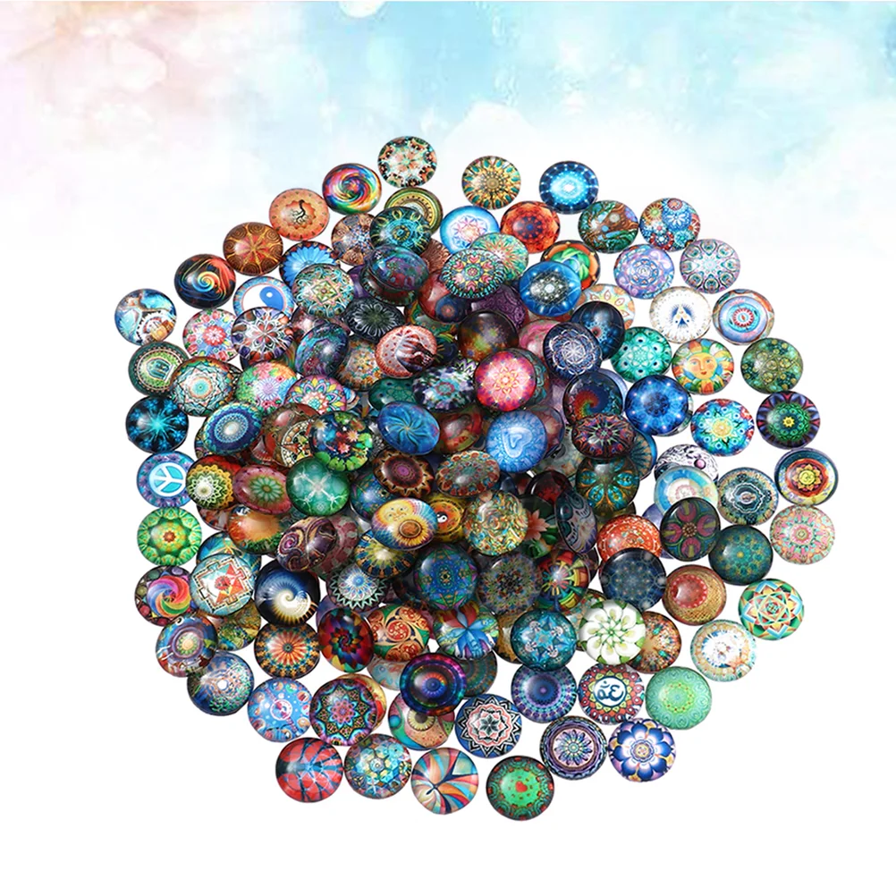 Mix Tiles Round Mixed Tilesr Glass Brick Jewelry Making Findings Colorful Supplies