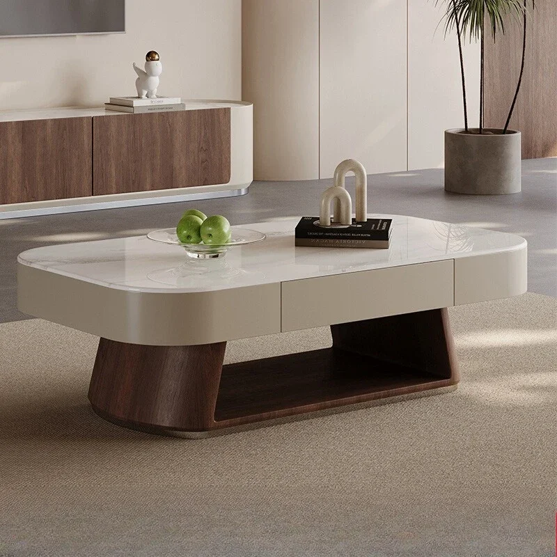 

Korean Living Room Coffee Table TV Cabinet Combination Solid Wood Cream Wind Modern LuxuryFunky Mesa Auxiliar Unique Furniture