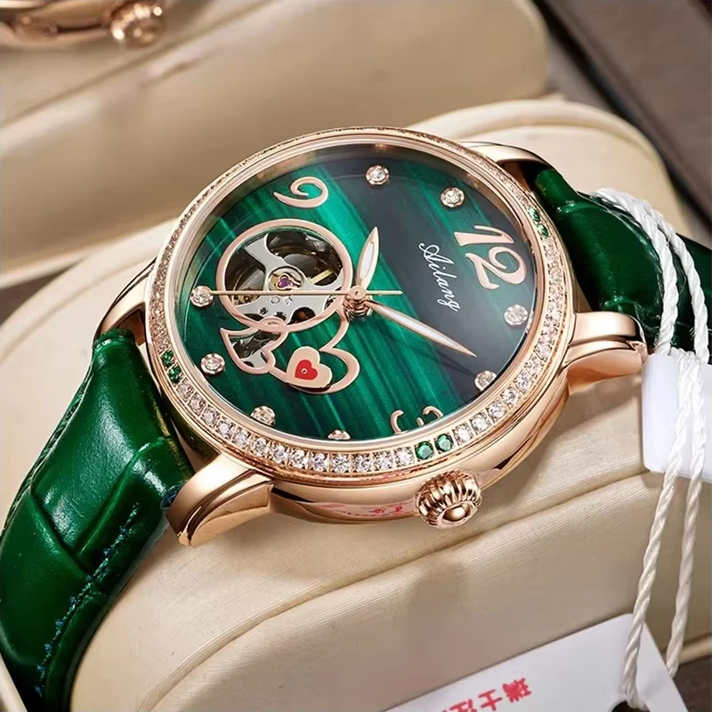AILANG Mechanical Watch For Women Self-wind Pillow Cushion Sapphire Super Luminous Wristwatch Calendar Watch For Ladies