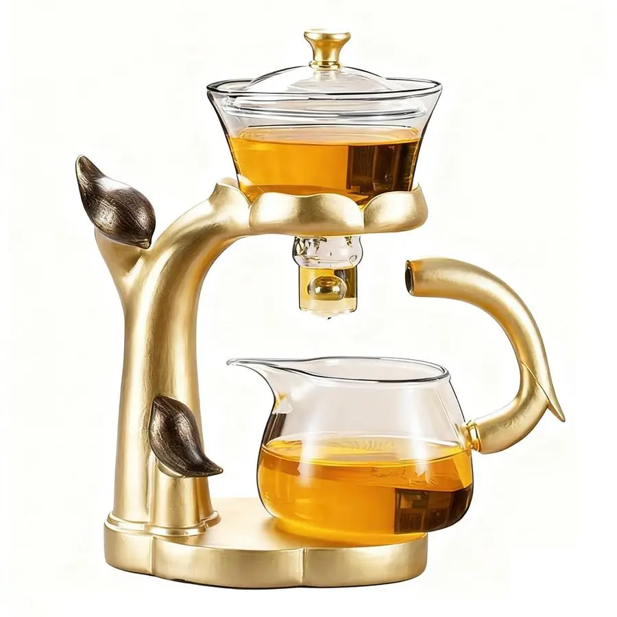 

Стеклянный чайный сервиз Kungfu, термостойкий полуавтоматический капельный вращающийся с заварочным магнитным чайником, набор для приготовления чая Gongfu Ideal Go