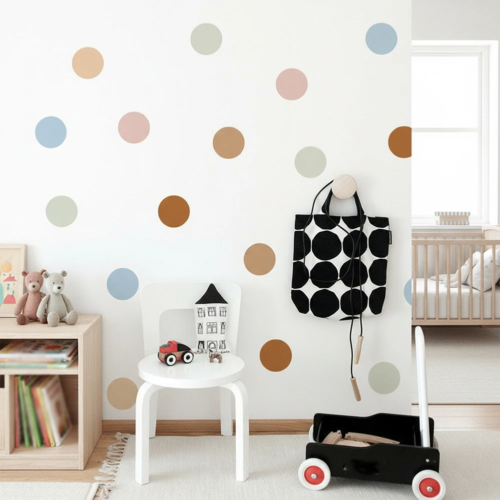 Playroom Wall Art DIY Dot Stickers Colorful DIY Wall Stickers Wall Sticker Colorful Circle Decals Repositionable
