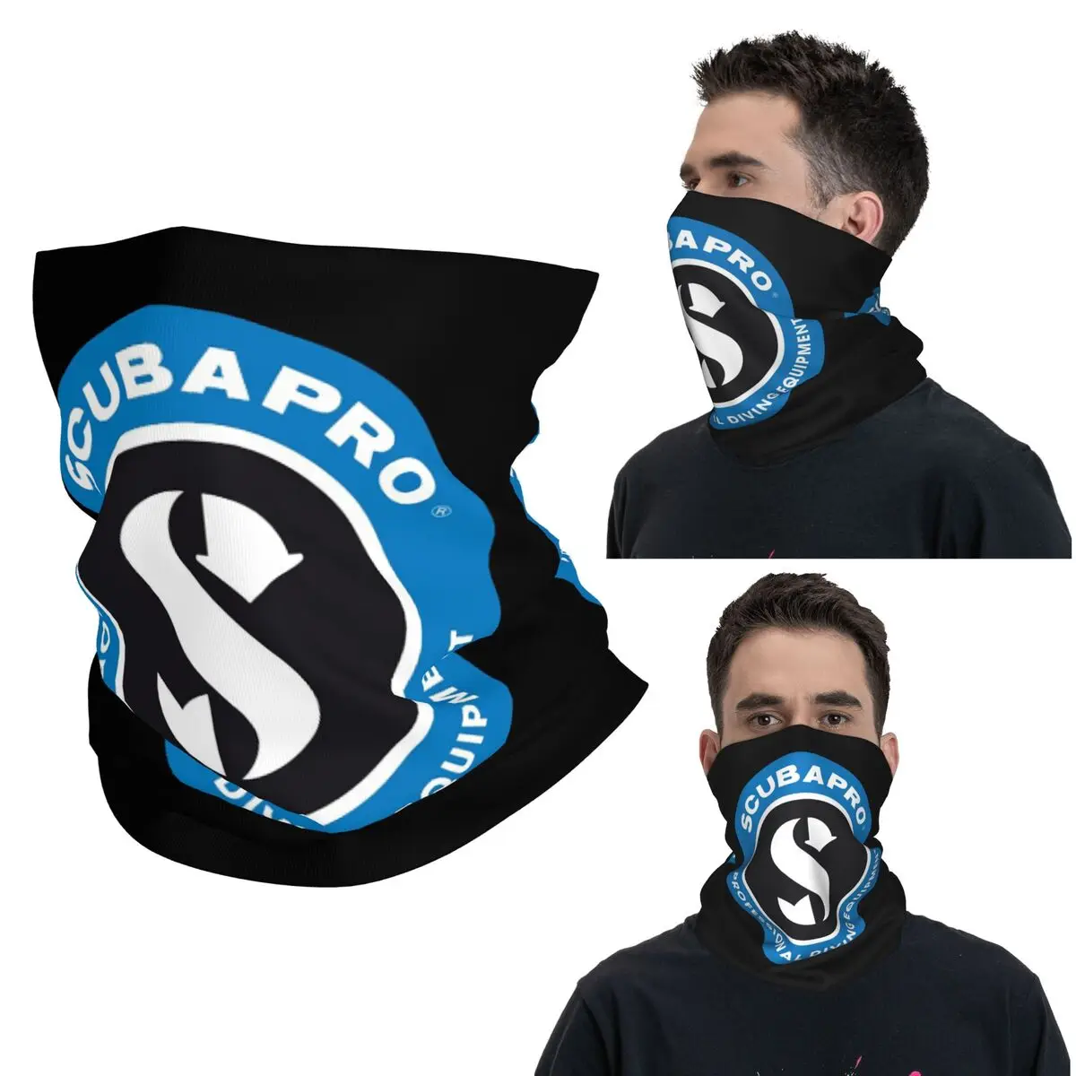 Scubapros Diving Logo  Bandana Neck Gaiter Printed Wrap Scarf Multifunction Headband Cycling For Men Women Adult Windproof