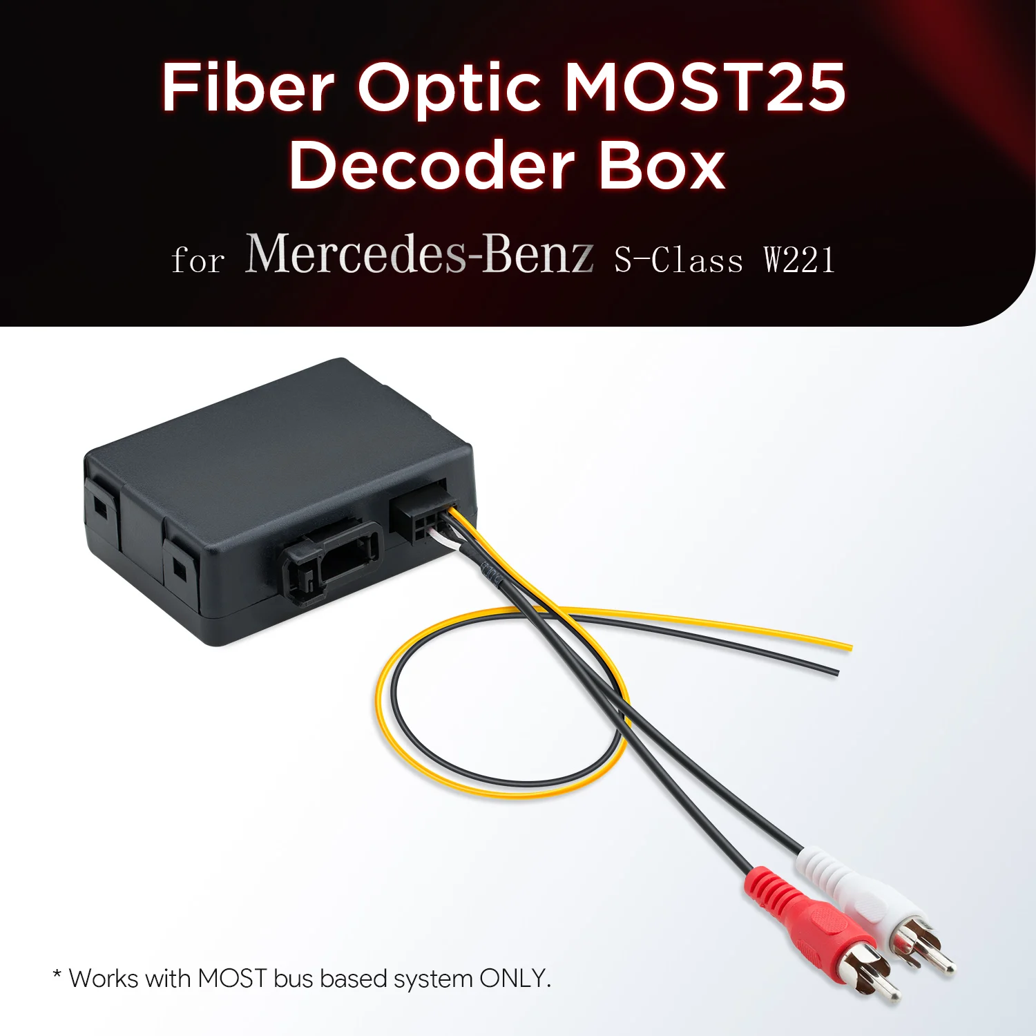 XTRONS Fiber Optic MOST150 Decoder Box voor Benz S-Klasse W221/ R-Klasse Werkt alleen met MOST Bus gebaseerde systemen ACFOBMS01 ACFOBMR01