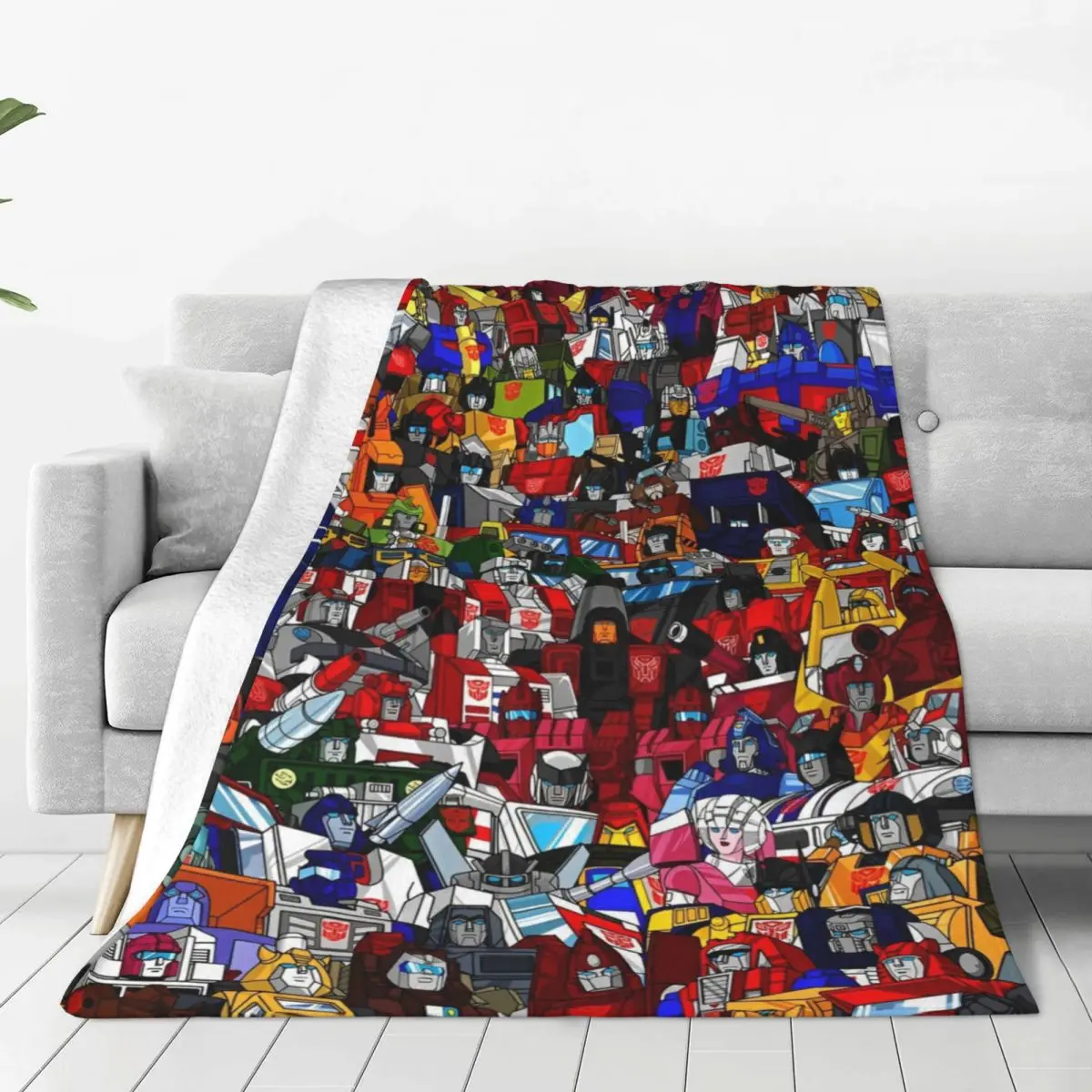 Cartoon Transformers Autobots Blankets Flannel Robot Car Anime Movie Ultra-Soft Throw Blankets for Home Couch Bedroom Quilt