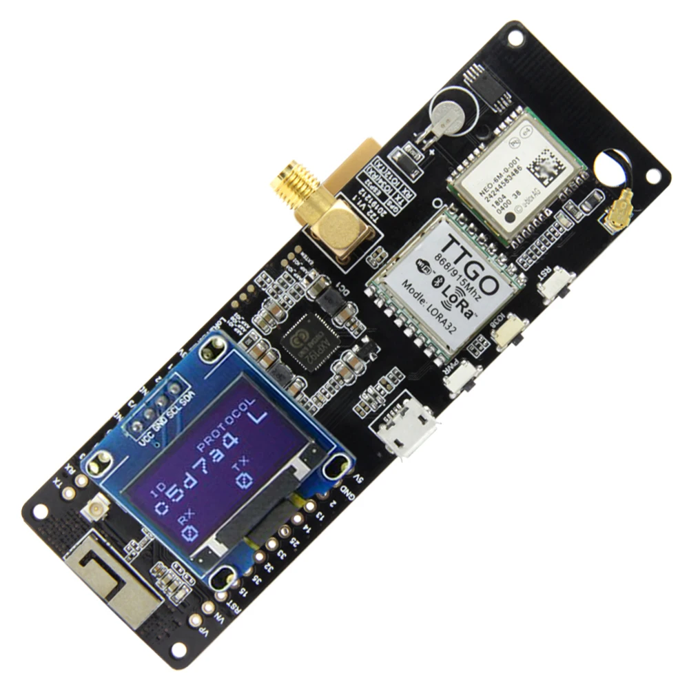 T-Beam V1.2 ESP32 433/868/915/923 MHz WiFi Bluetooth Modul ESP32 GPS NEO-6M SMA 18650 Batterie Halter mit OLED