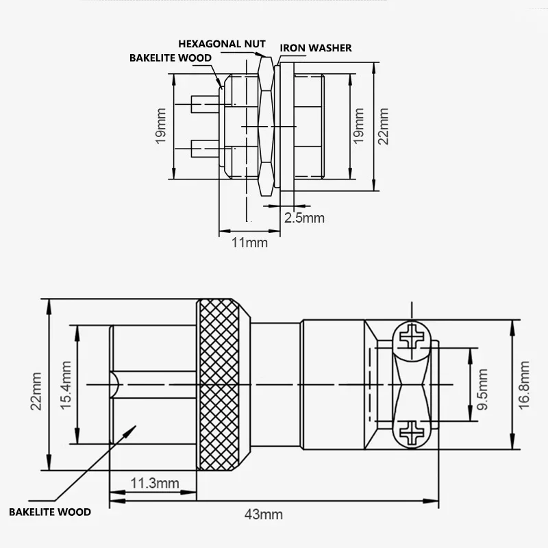 5PCS 19mm-2/3/4/5/6/7/8/9/10/12/14/15 Pin GX20 Nut type Aviation Socket Plug Male Female Electric Circular Wire Panel Connectors