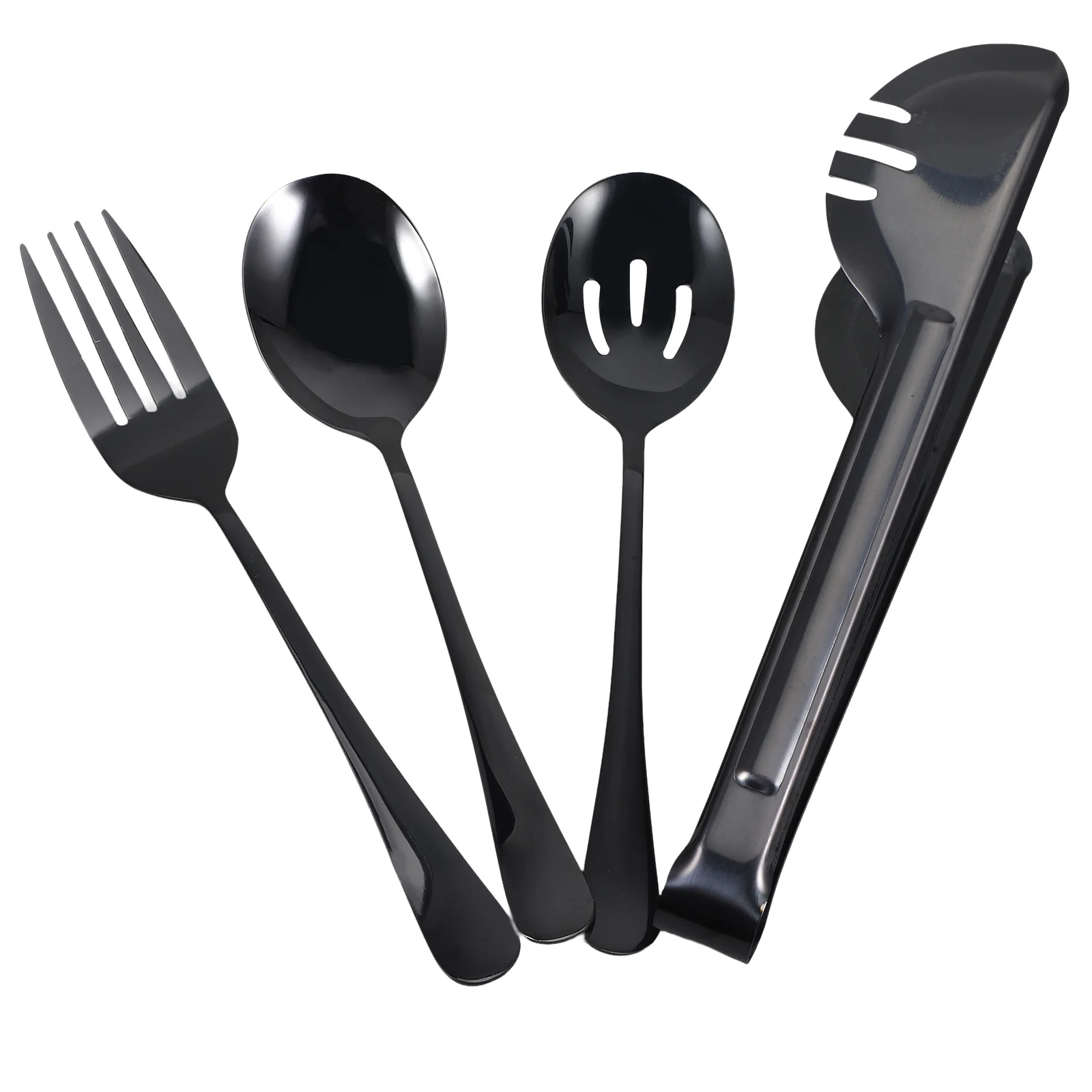 

1Set Stainless Steel Serving Utensils Set for Parties Buffet Restaurant Home Use Ergonomic Handle Reusable Durable