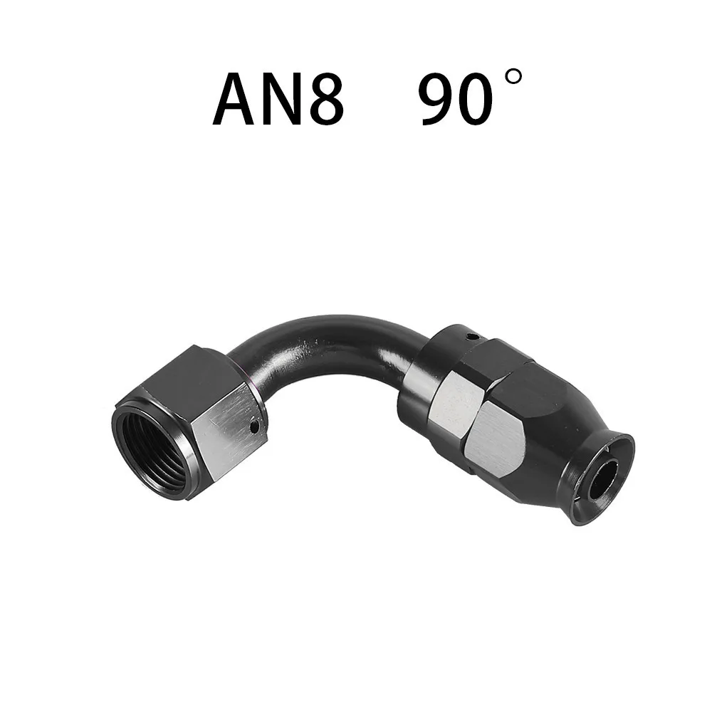 AN4/6/8/10/12 Recht 0 ° /45 ° /90 ° /120 ° /180 °   Graad PTFE olie brandstof draaibare slanguiteinde olie slanguiteinde adapterset zwart