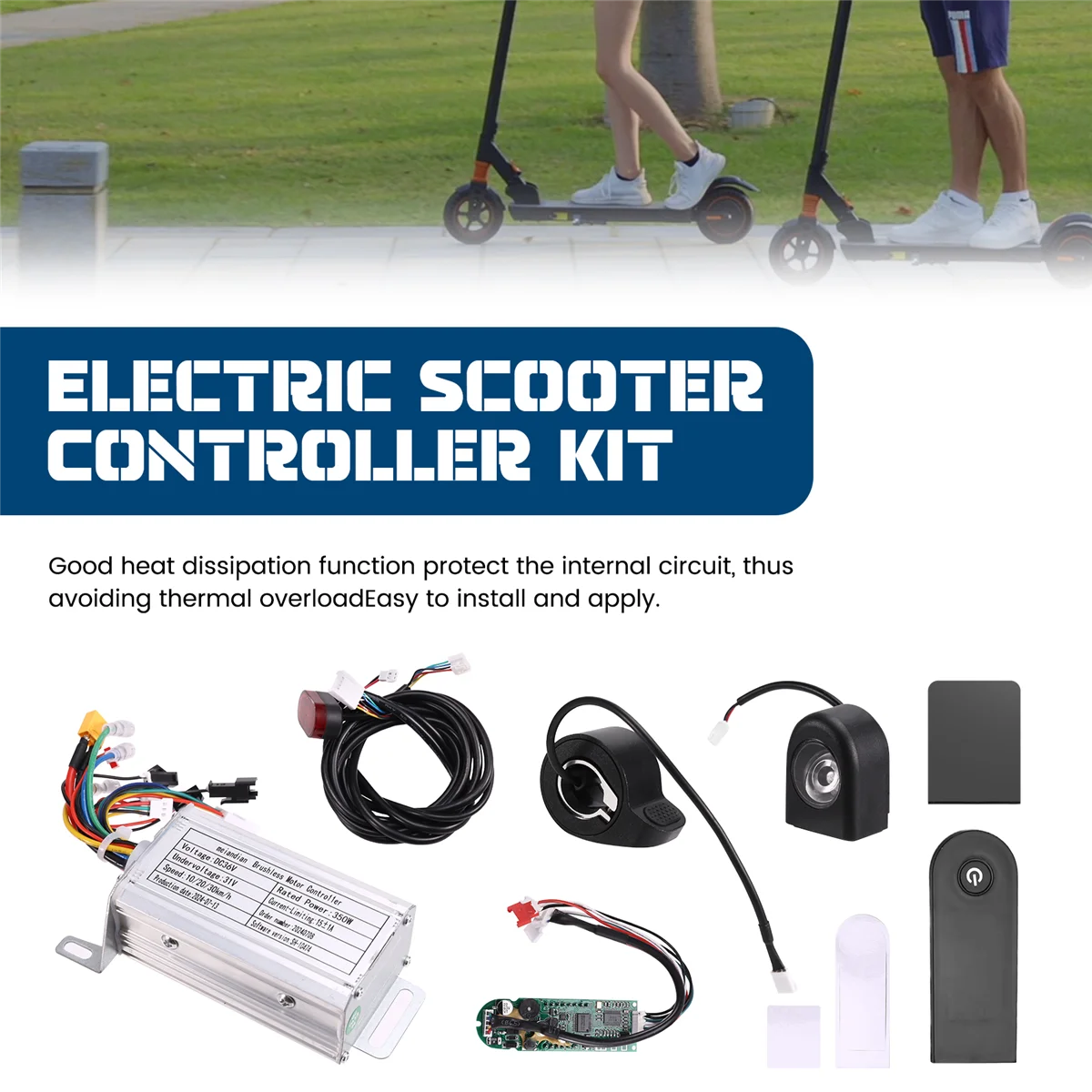 36V 350W Brushless Controller+Bluetooth Meter+Light+Accelerator+Cover Kit for Xiaomi M365/M365 Pro Electric Scooter Rich