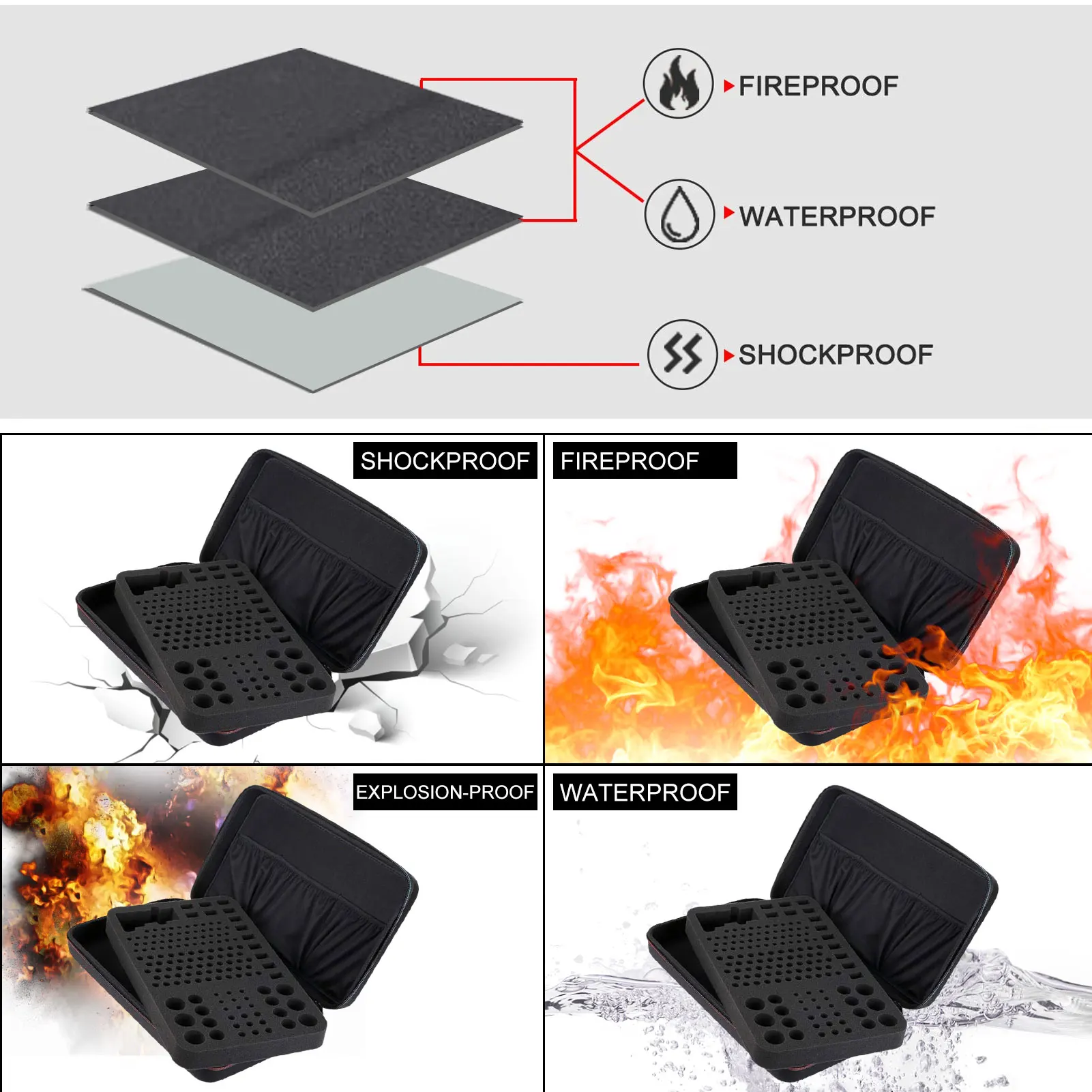 147 шт., портативный органайзер для аккумуляторов EVA AA/AAA/C/D/9V