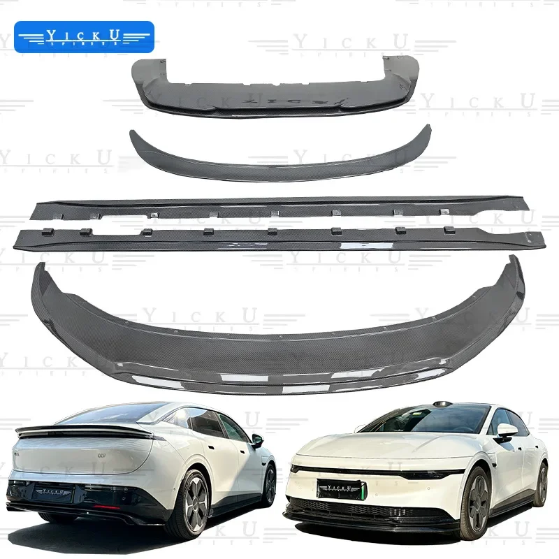 Hot selling performance version carbon fiber forged front lip side skirt and rear lip spoiler suitable for zeekr 007