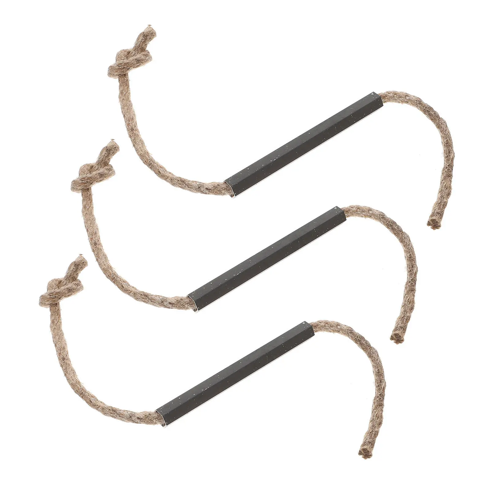 3Pcs Survival Wick Hemp Cords Aluminum Alloy Handle Outdoor Fire Starter Camping Fire Tool Windproof Lightweight Portable