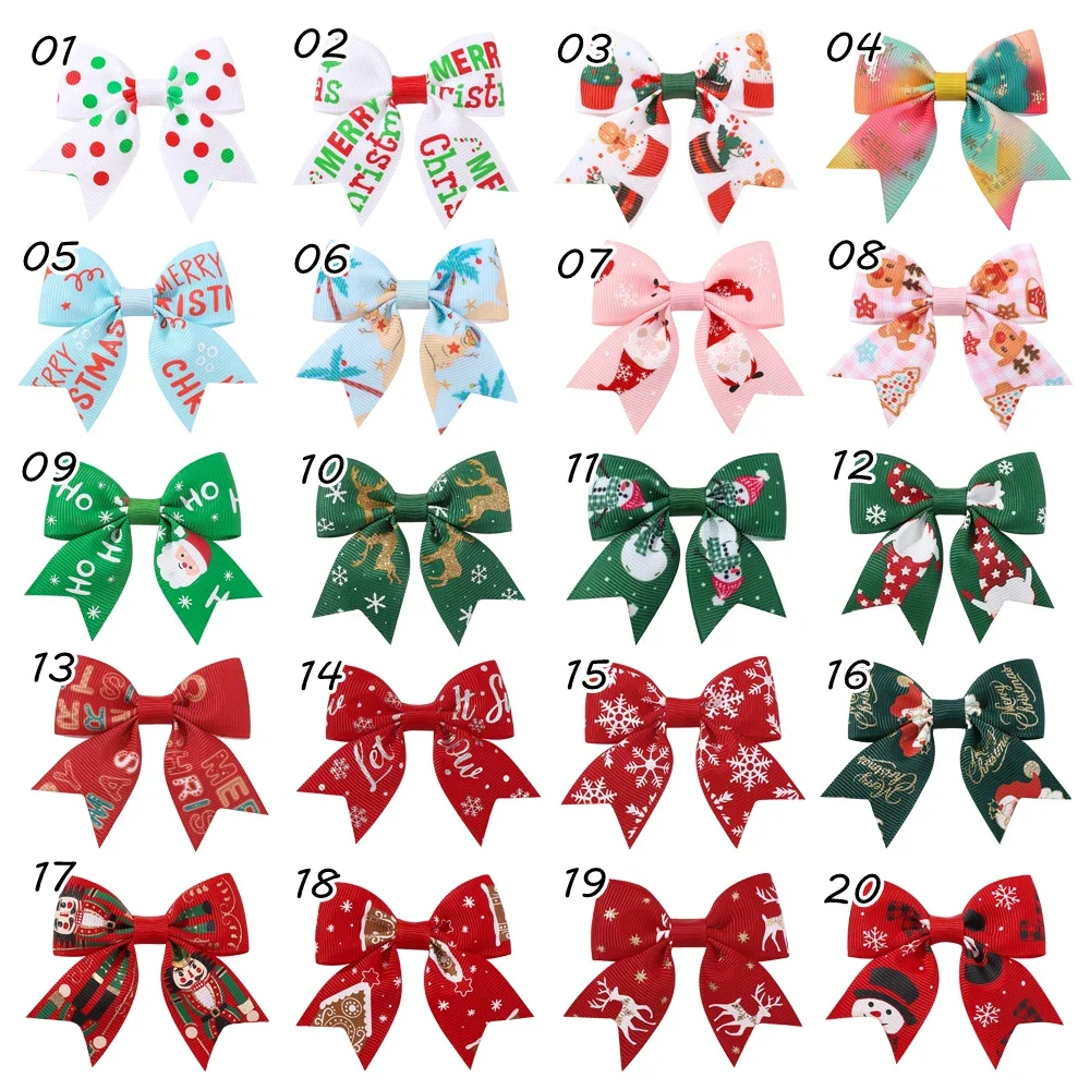 10/20/40 Stück 2,4'' Weihnachten Bowknots Haarspangen Set für Mädchen Festivel Santa Schneeflocke Haarnadeln Kopfbedeckung Kinder Haarschmuck – Detail 1