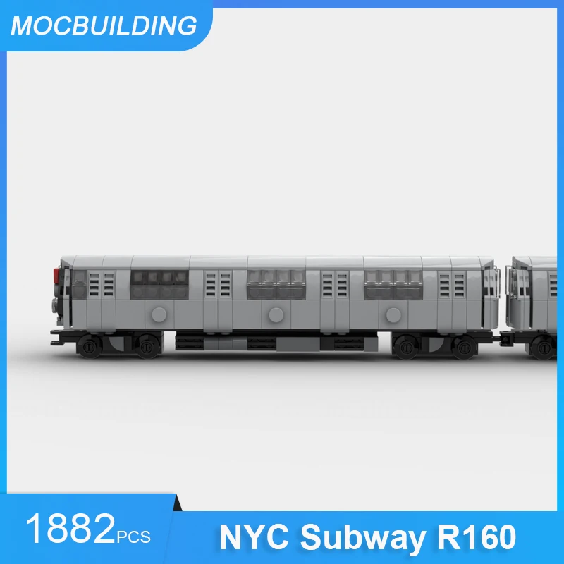 MOC Building Blocks NYC Subway R160 Model DIY Assemble Bricks Transportation Educational Collect Display Toys Xmas Gifts 1882PCS