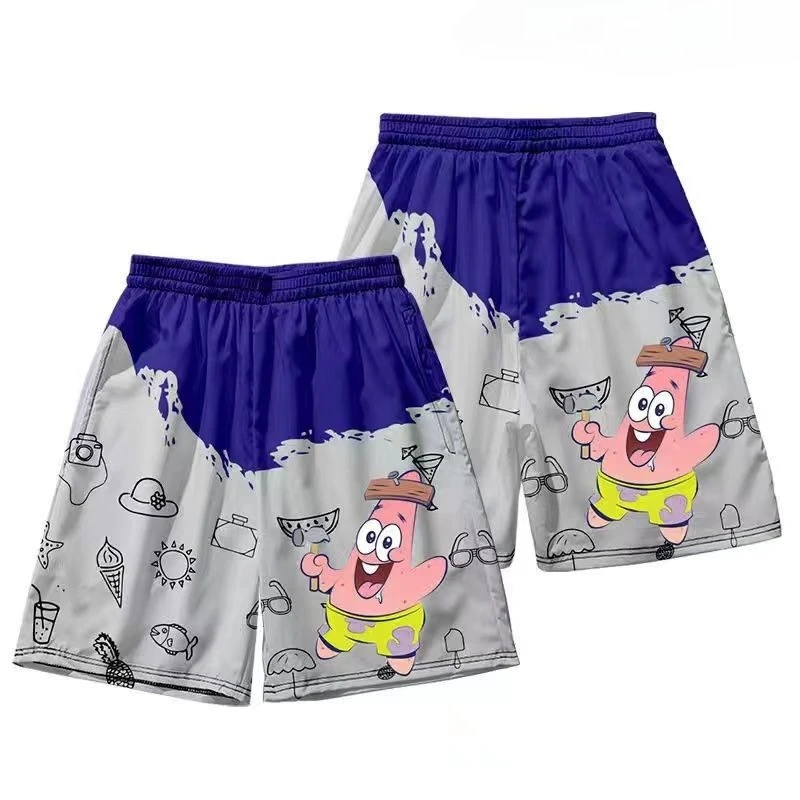 SpongeBob SquarePants, Pai Daxing Shorts, Children's Men's Parent Child Casual 3D Sleepers, Summer Loose Large Size