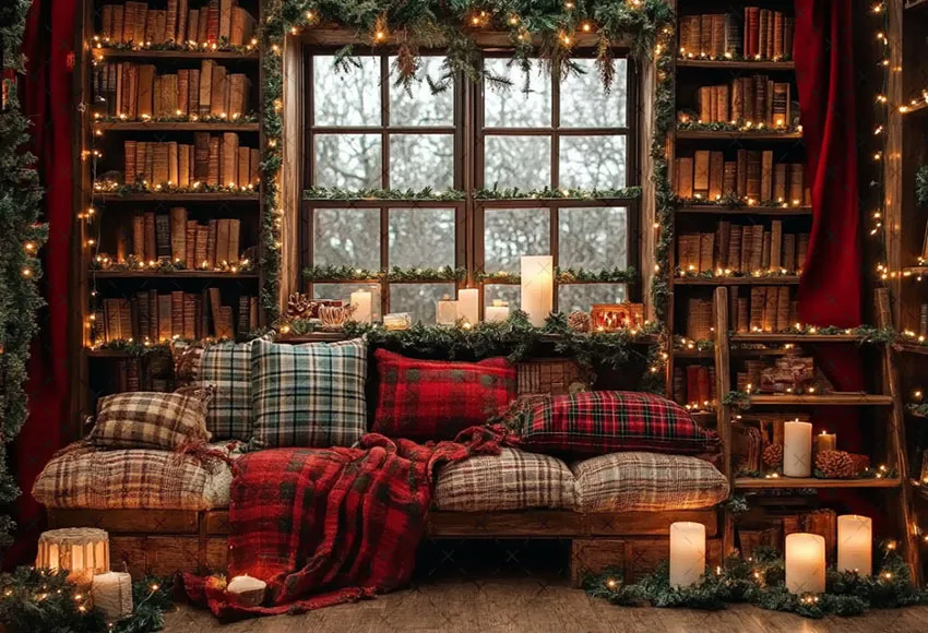 Фон для фотосъемки Mehofond, Рождество, ретро, интерьер, окно, подарки, рождественская елка, детский семейный портретный декор, фон для фотостудии