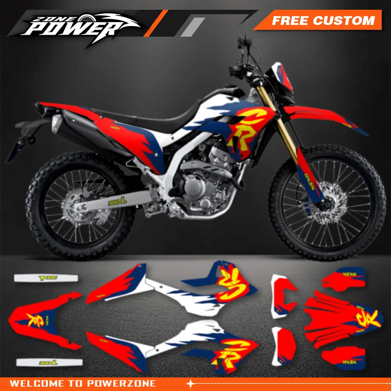 Powerzone Motorcycle Graphic Decal Stickers Kits For Honda CRF300L 2021 Number Name Customize 19