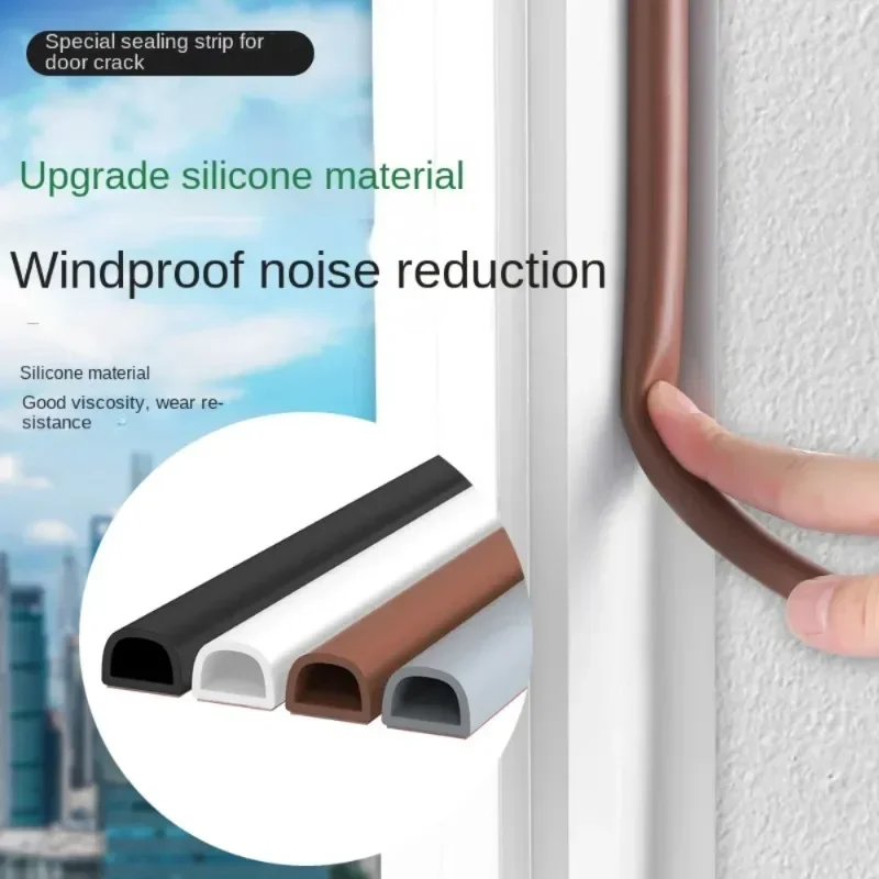 6 Meter D/E/I Typ Tür Fenster Dichtungsstreifen Silikonkautschuk Wetterstreifen Selbstklebendes Klebeband Antikollisions-Isolierdichtung