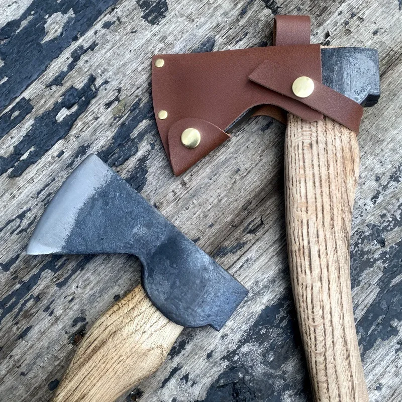 

Outdoor Qinggang Wooden Handle Manganese Steel Hand Axe Woodworking Chopping Axe Camping Self-defense Tactical EDC Axe