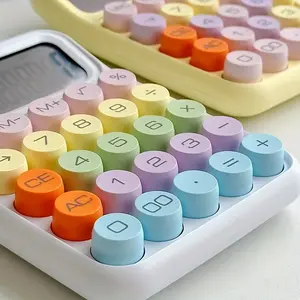 1PC Keyboard Calculator Office Calculator 12 Digits Cute Sweet Color Calculator Desktop Stationery 9 Main Sales Stationery Cute - №4