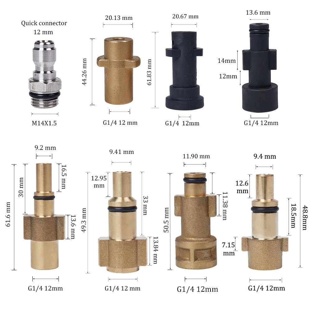 Conector de pistola de agua de alta presión para Karcher, Nilfisk, lanza de espuma de nieve, adaptador de boquilla de espuma, arandela de coche